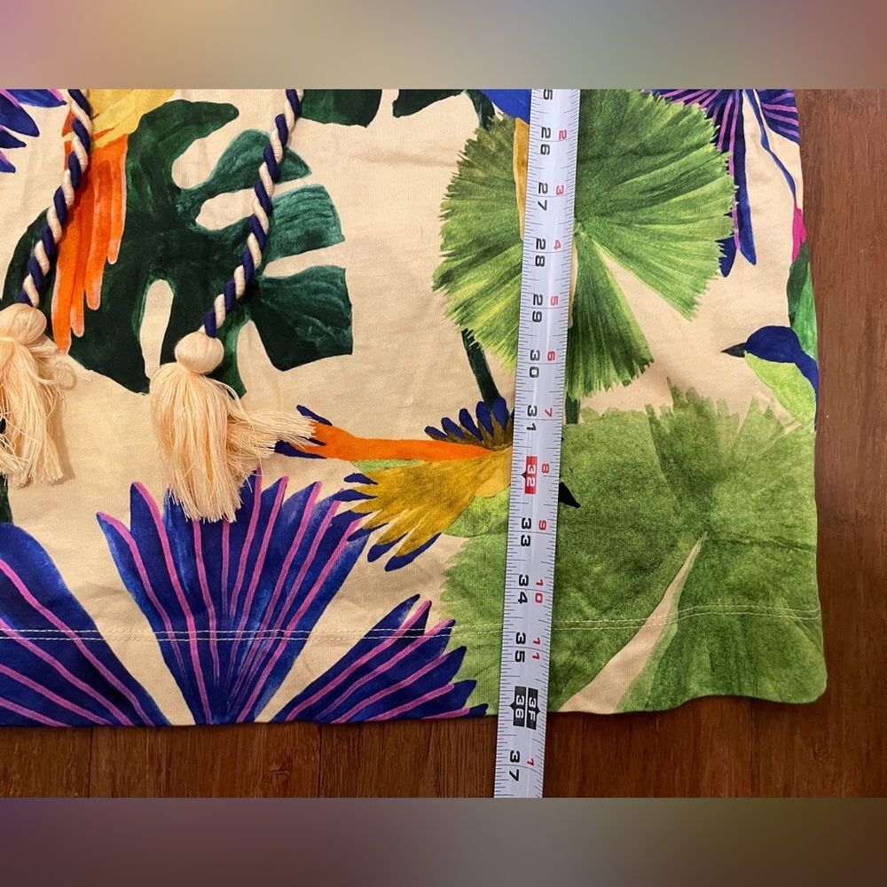 Farm Rio Dress Sleeveless Mini Shift Tropical Floral Parrot 100% Cotton XL NWT - Picture 7 of 11